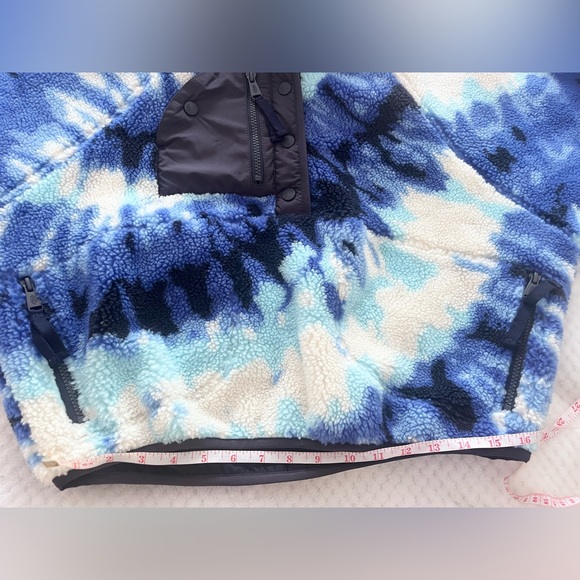 Free People Movement Rocky Ridge Pullover Fleece Gorpcore Jacket  Blue Tie Dye - Picture 7 of 9